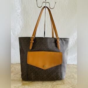 Michael Kors grossgrain shoulder bag brown tote